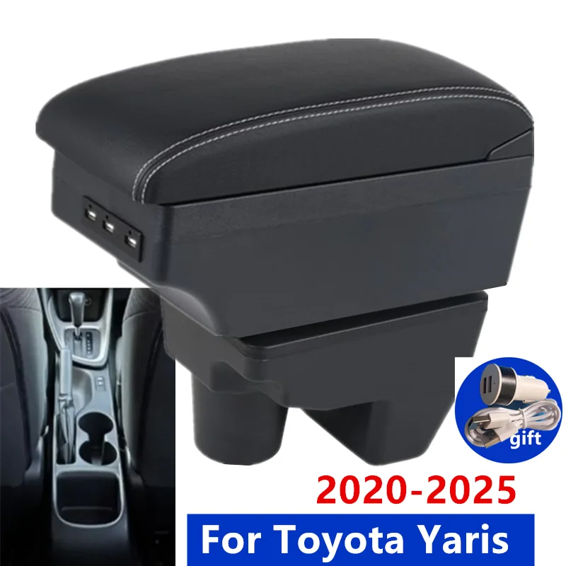 

Подлокотник для автомобиля Toyota Yaris, подлокотник для Toyota Yaris Elegant GR 2020-2025, органайзер для хранения, аксессуары для тюнинга салона автомобиля