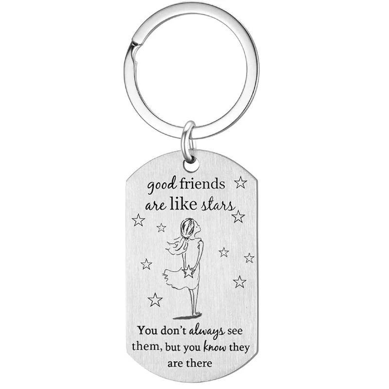 Good Friends Bestie Birthday Gifts for Her Keychain - Christmas Friendship Present Idea for Sister Coworker Roommate BFF