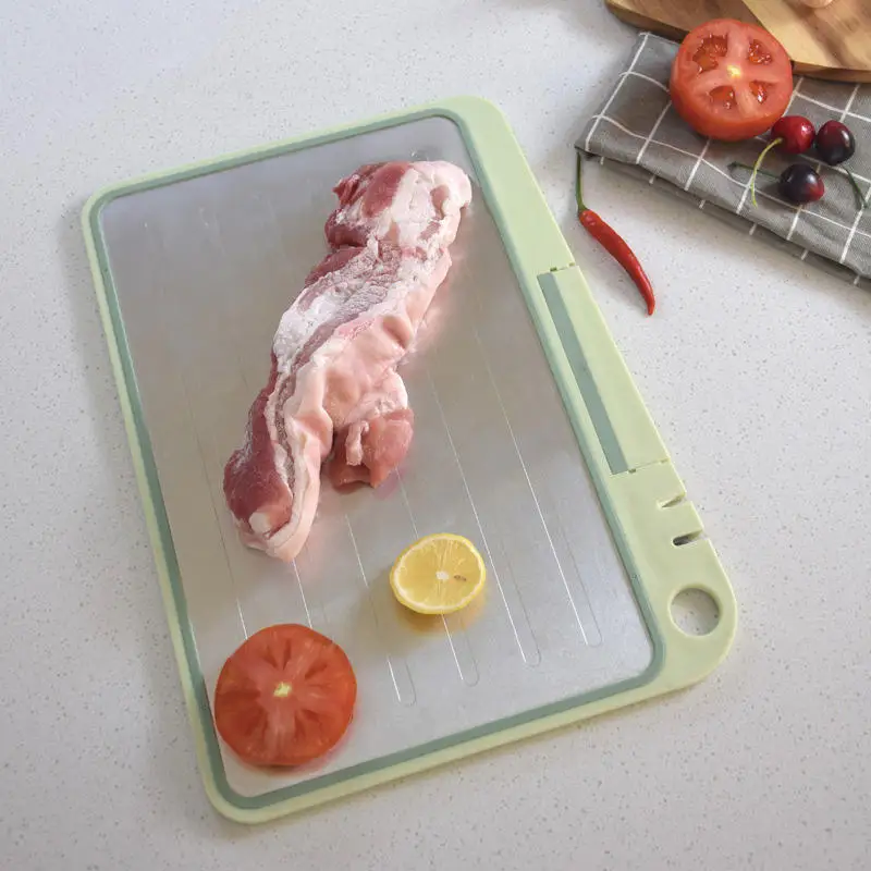New 4 in 1 Kitchen Plastic Chopping Board Defrosting Tray Stainless Steel Cutting Board with Sharpener