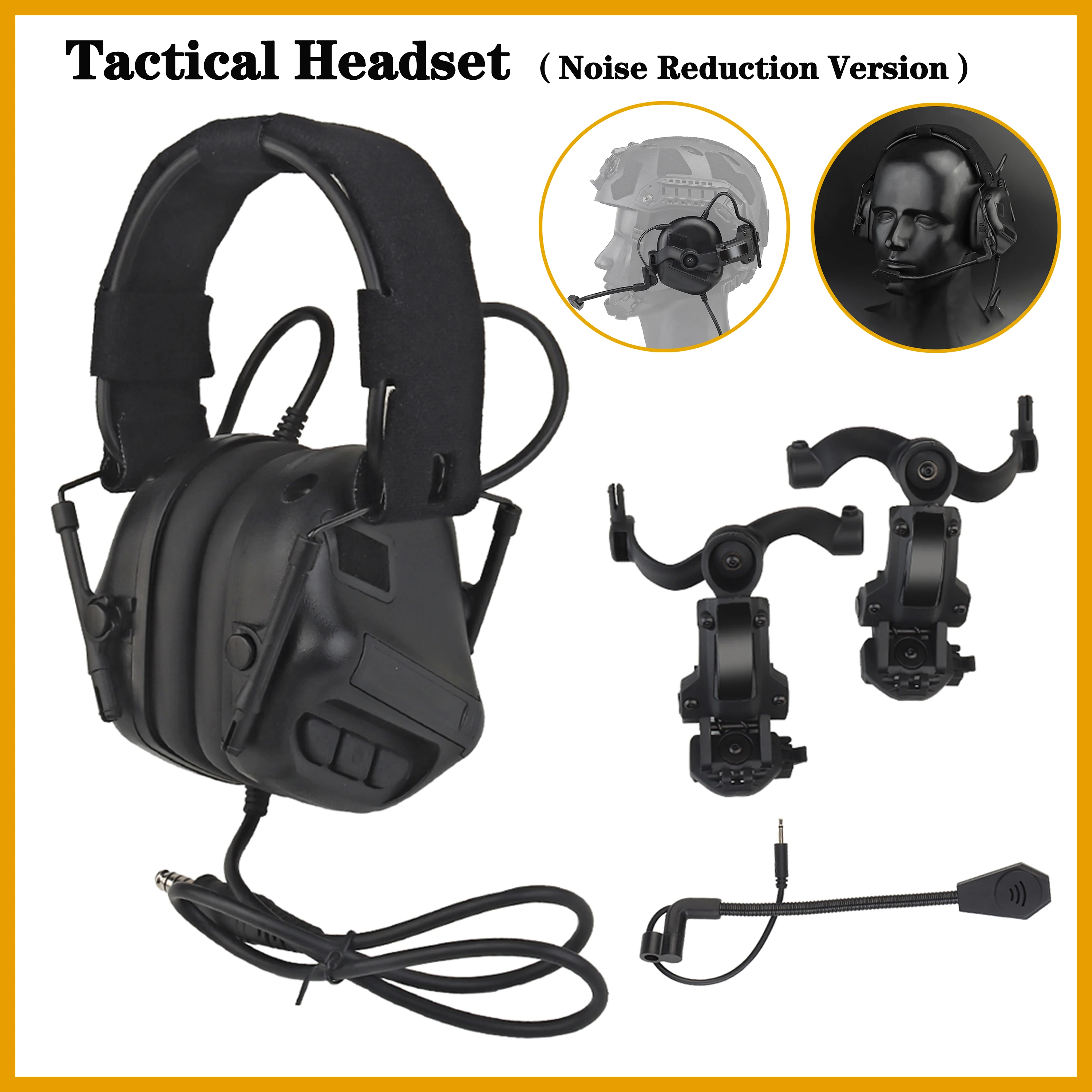 

Tactical Electronic Communication Noise Reduction&Sound Pickup Headset,Hearing Protection Noise-proof Hunting Shooting Earmuffs