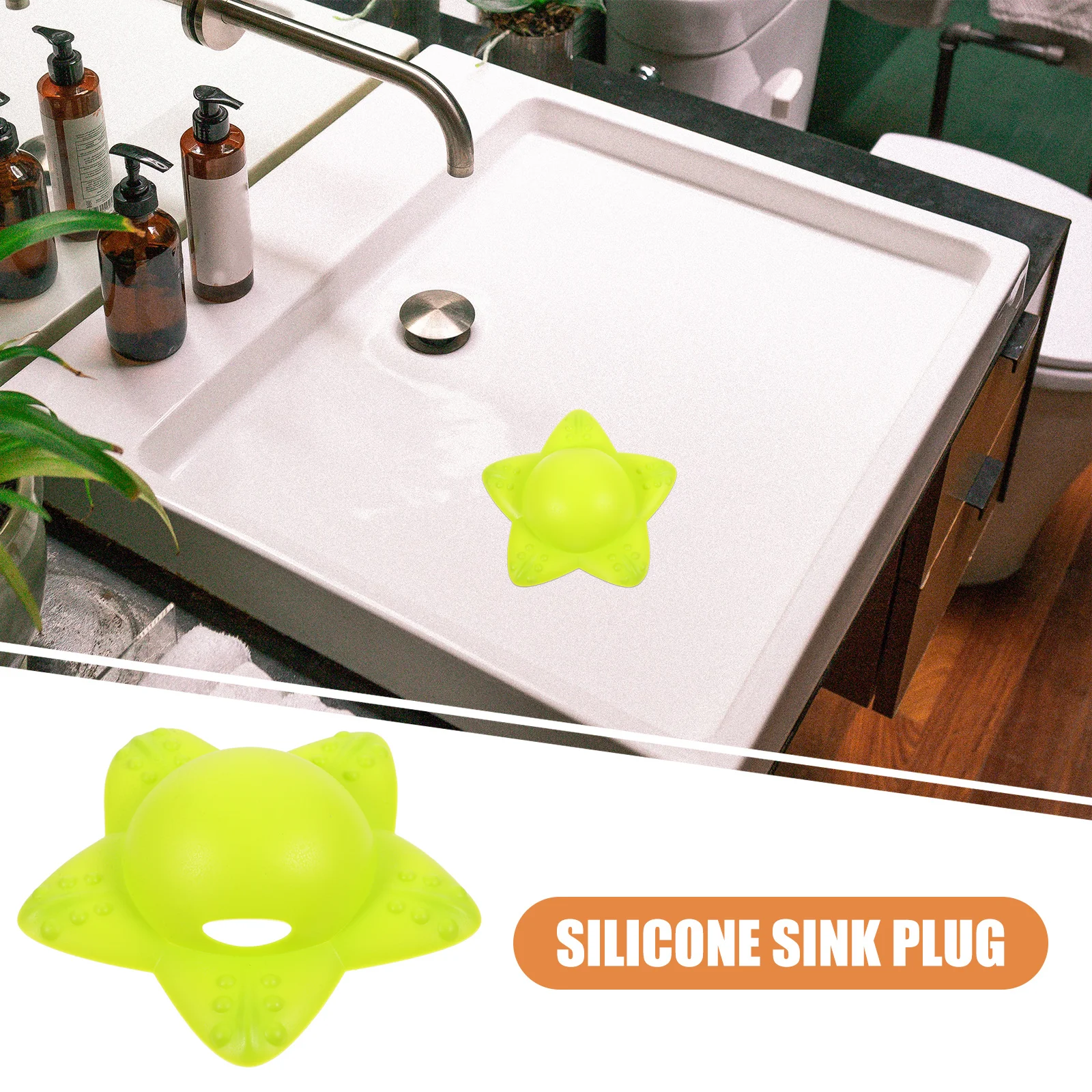 

Silicone Sea Star Shape Drain Stopper Multifunctional Bathtub Plug Sink Strainer for Bathroom Kitchen Bathtub Stopper