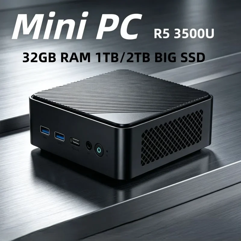

Hot LENO Mini PC Tiny Light Preconfigured Full System Ryzen 5 3500U 32GB DDR4 RAM 2TB M.2 SSD 4K HDMI DP Portable Desktop Host