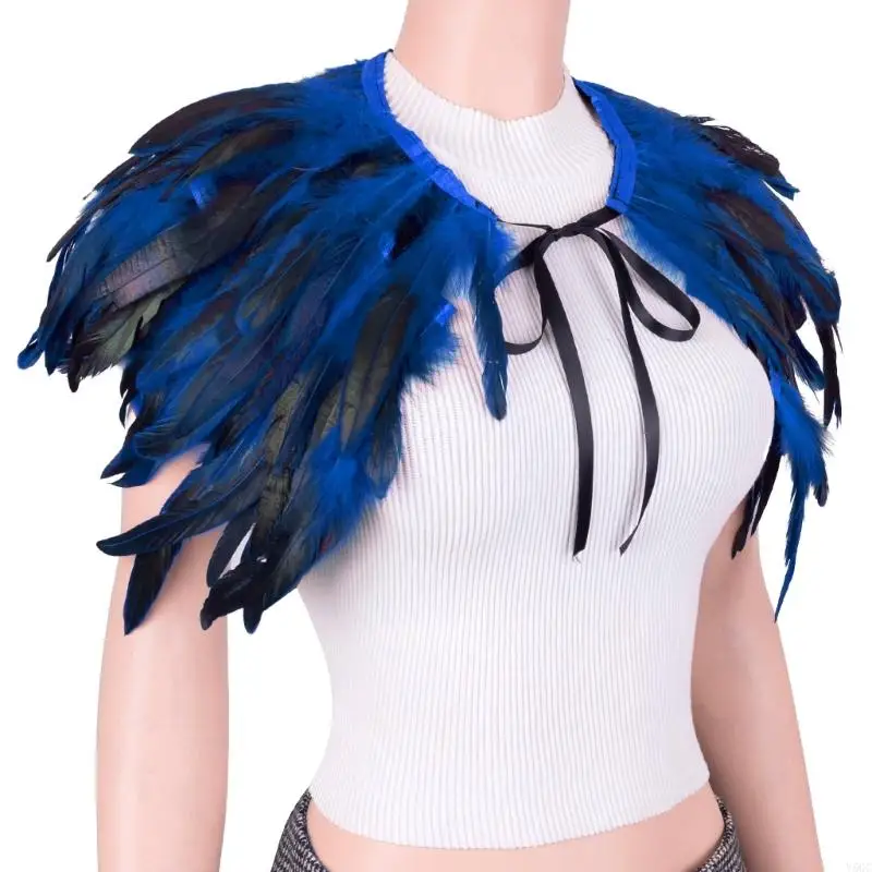 Y5GC llamativo chal plumas para mujer Halloween Cosplay 1920 Syle encogimiento encogimientos