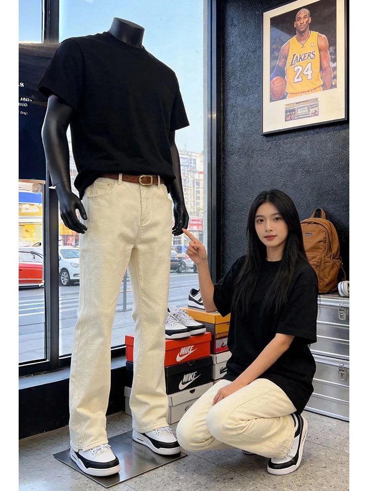 

Cleanfit Slim Fit Straight Leg Men's Jeans American High Street Sle Spring Faionable Wear Resistant mid Waist Zipper