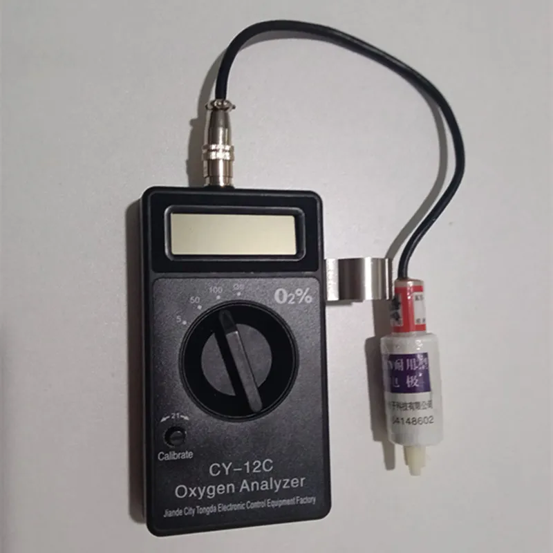 Oxygen Meter Oxygen Concentration Tester Oxygen Detector O2 Tester Meter CY-12C Digital Oxygen Analyzer Monitor 0-5%0-25% 0-100%