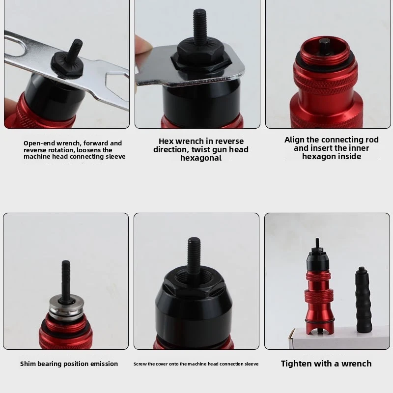 

Electric nut gun conversion joint core pulling rivet gun willow nail grabbing rivet gun