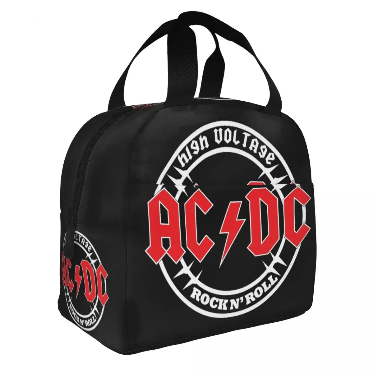 AC DC Insulated Lunch Bags Large Heavy Metal Rock Music Meal Container Thermal Bag Tote Lunch Box Work Travel Girl Boy