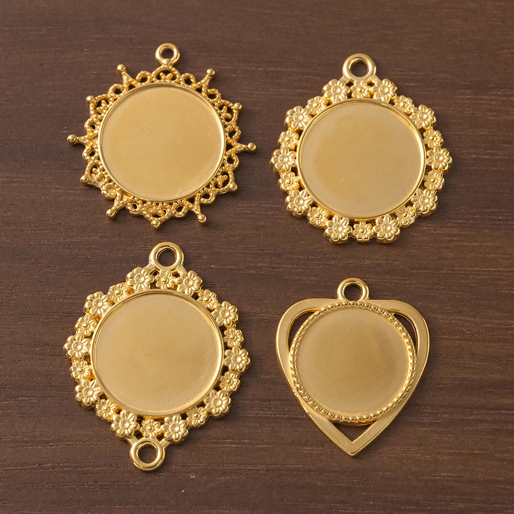 2 Stück Edelstahl-Anhänger Kameo-Cabochons Leere Fassung Charms für DIY Schmuckherstellung Halsketten Zubehör Komponenten – Detail 6