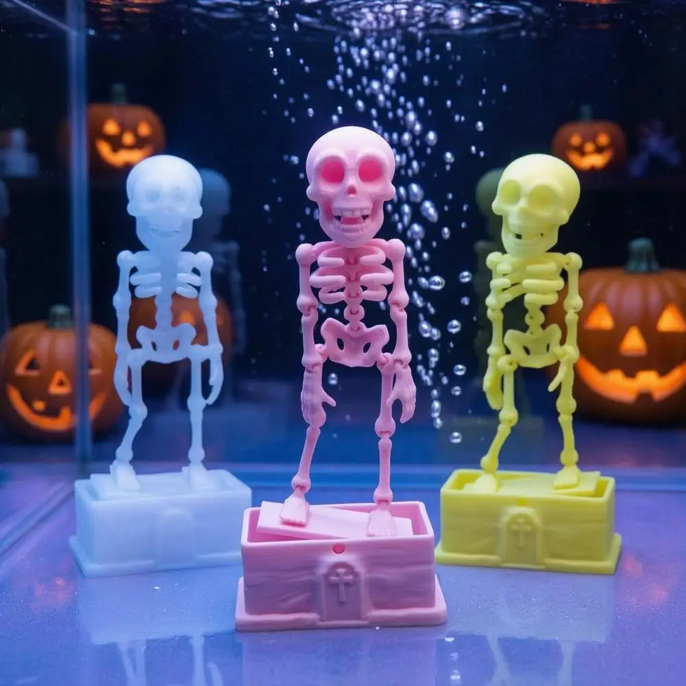 Aquarium Air Pipe Accessories Dancing Skeleton Aquarium Bubbler Ornament Air Driven Dynamic Fish Tank Decoration with for Betta