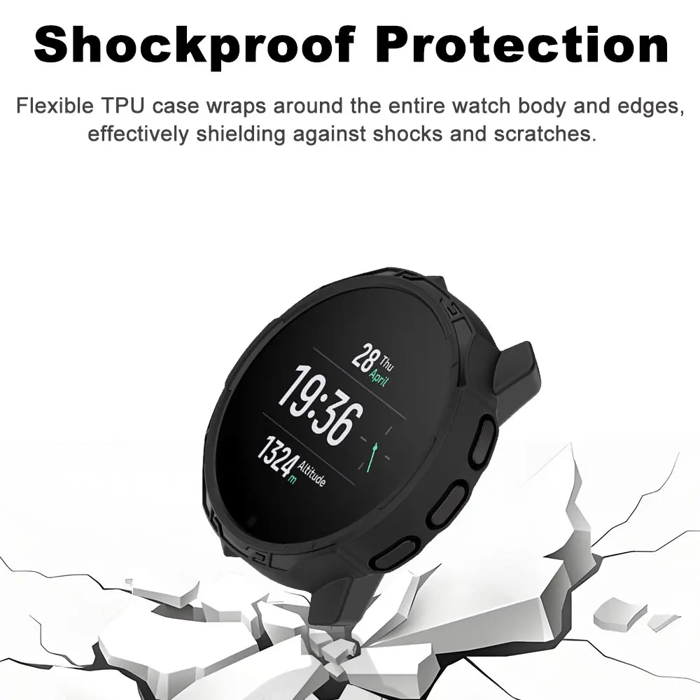 For SUUNTO 9 Peak Pro in 1 Hard Edge Frame Shell TPU Case Protection Cover Protective Bumper + Glass Film For SUUNTO 9 Peak