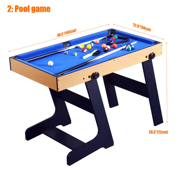 5 in 1 billiard table, soccer table, sheffleboard and ping pong game table, home entertainment