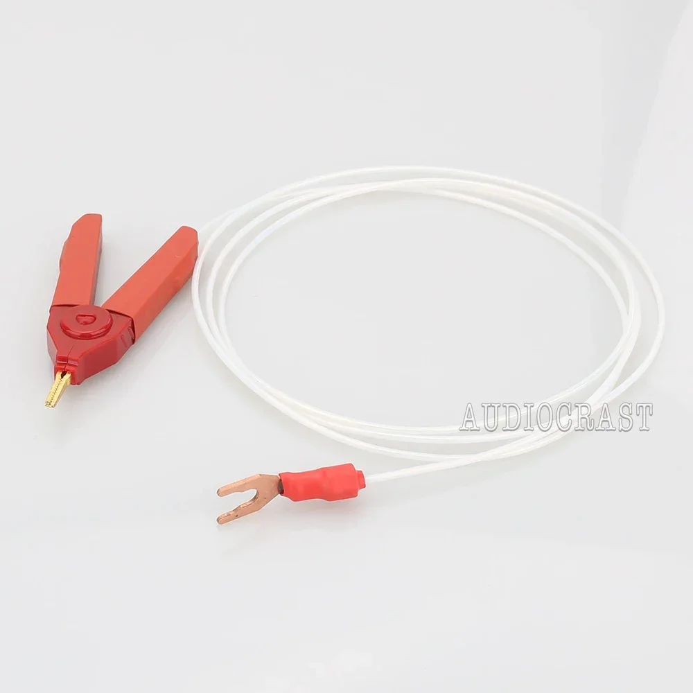 Cable de Audio de plata pura HIFI para amplificador GND, decodificador, altavoz, caja de conexión de Audio, pala de afinación a pala de cocodrilo