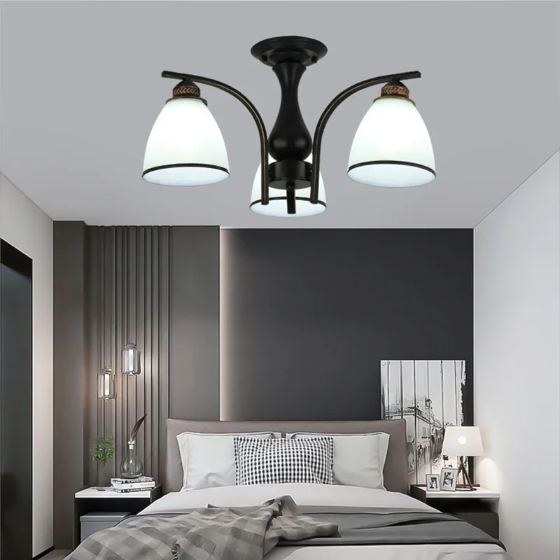 Led Living Room Light Modern Minimalist Atmospheric Chandelier American European Style Bedroom Dining Room Ceiling Light Fixture