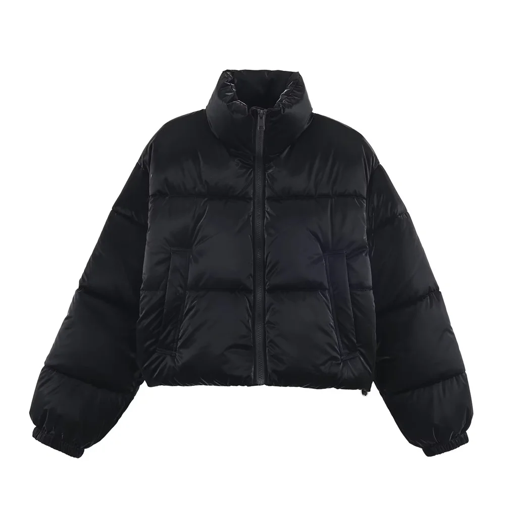 Winter nieuwe damesmode eenvoudig helder oppervlak anti spatten en winddichte dikke jas