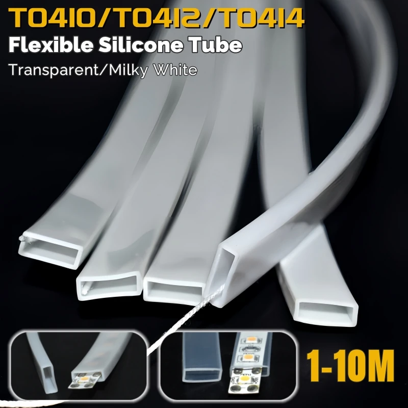 1-10m White/Transparent Neon Silicone Tube LED Rope Lamp Waterproof Diffuser Cover For 8/10/12m RGB Flexible Strip Light Channel
