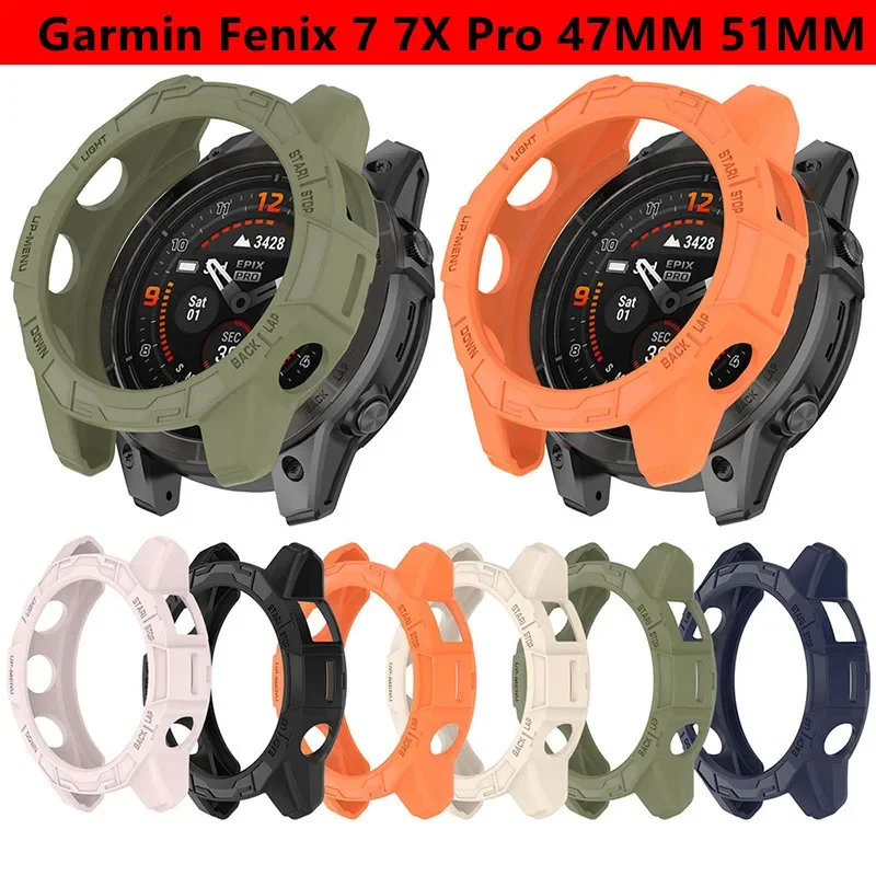 7X For Case Fenix 7S Pro TPU For Silicone Soft Garmin Pro