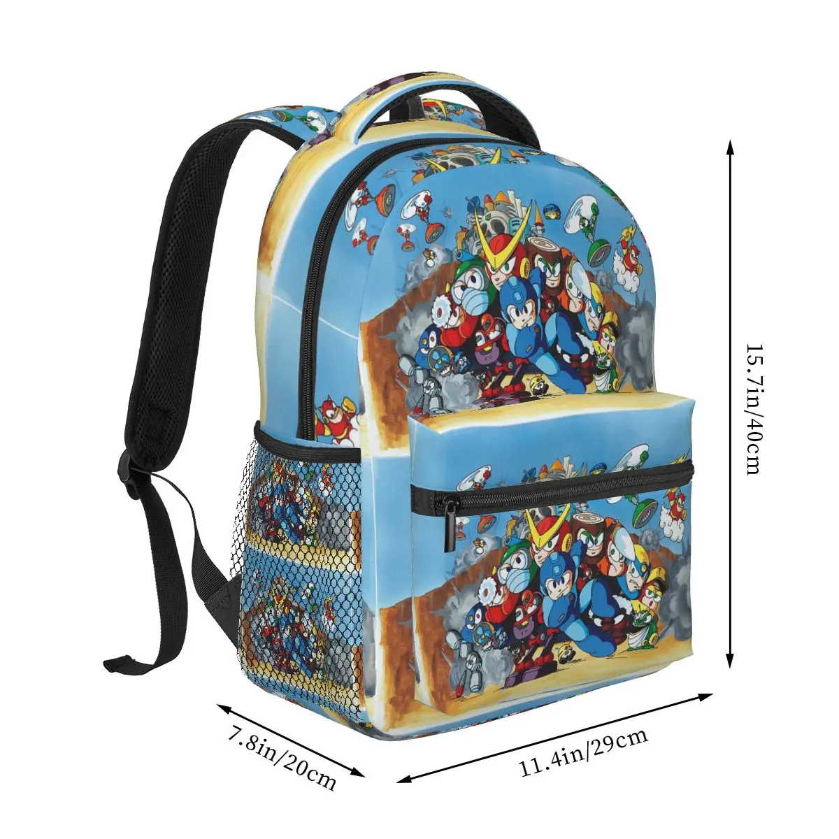 Classic Megaman 2 Backpacks Boys Girls Bookbag Students School Bags Cartoon Laptop Rucksack Shoulder Bag Large Capacity