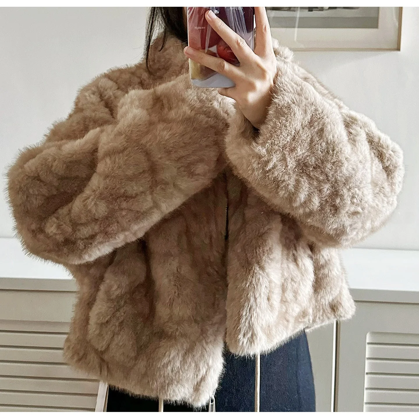 

Женская зимняя куртка YesRabbit: ретро-стиль, цветная, из экологичного искусственного меха, с утепленной молнией и воротником-стойкой, теплая верхняя одежда