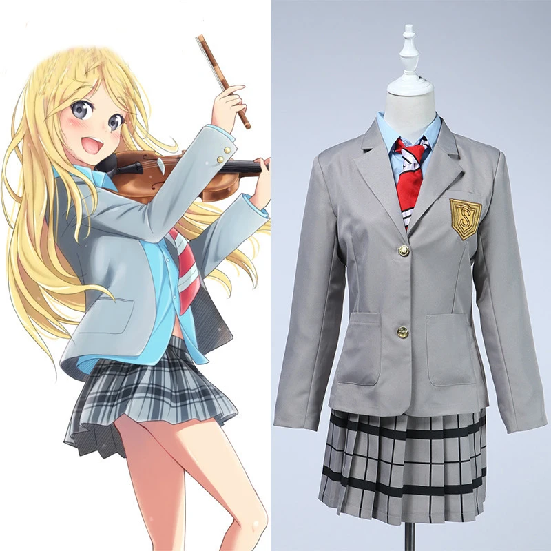 

Anime Your Lie In April Miyazono Kaori Cosplay Costume Women Wig Synthetic Hair Halloween Party Role Cos Suits Gifts Girl