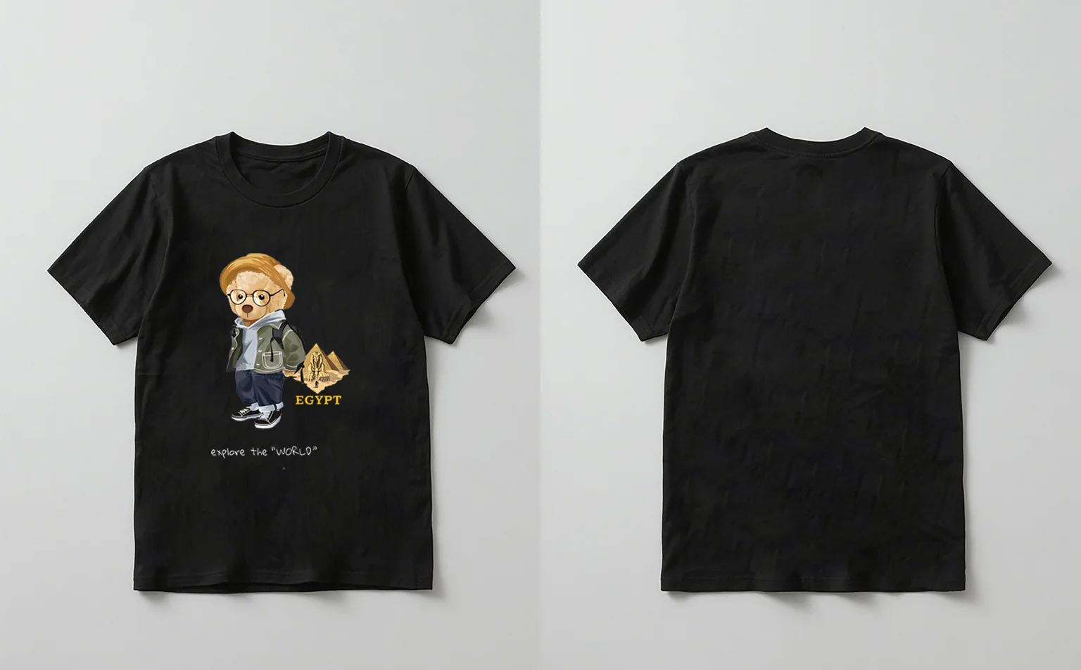 مصر استكشاف العالم قميص مطبوع 2025 جديد الأبيض القطن المحملة السفر موضوع الشارع الشهير للجنسين عادية كم قصير أفضل الرجال النساء #3