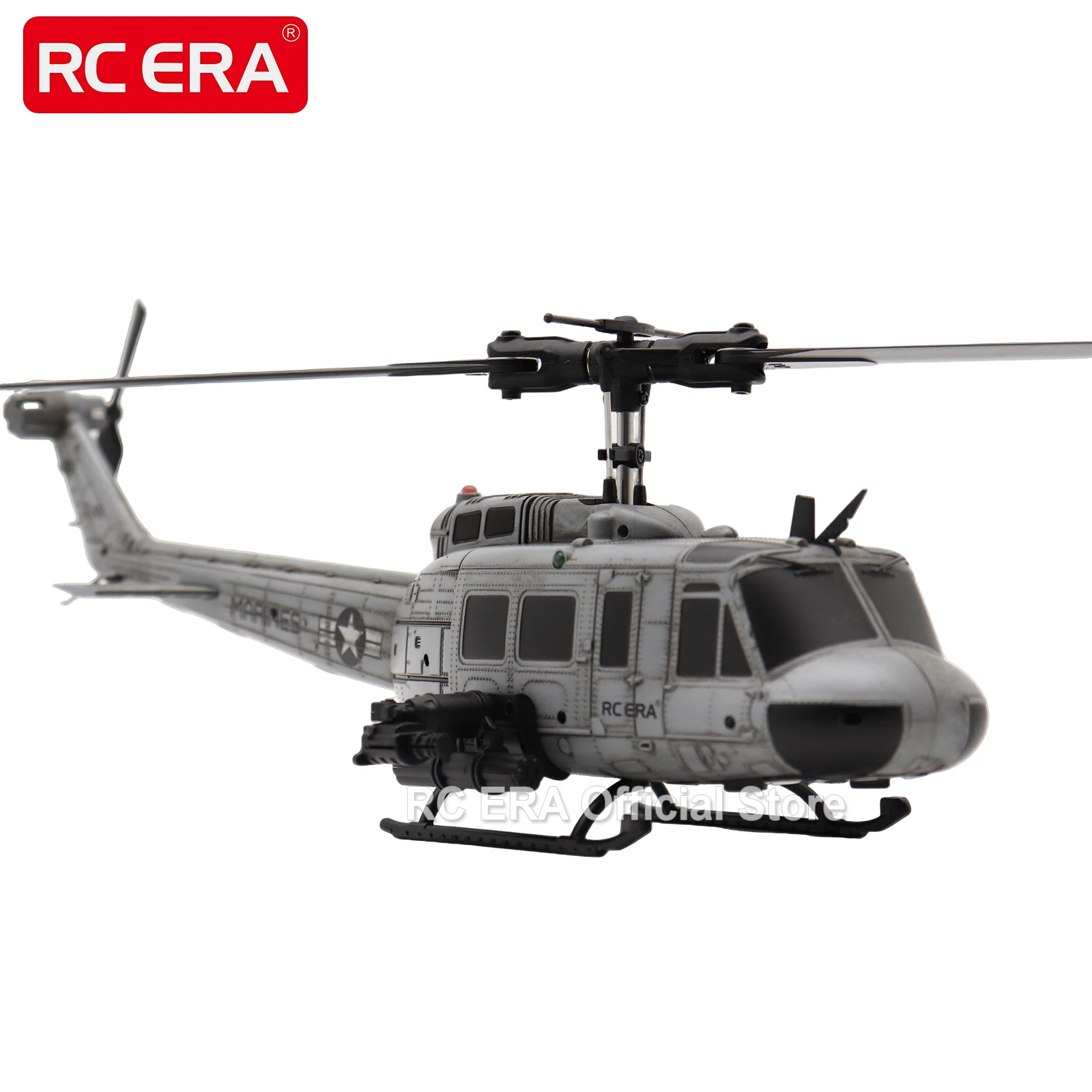 RC ERA Weathered Marine C032 UH1Huey One Click Inverted Flight TOF Optical Flow Gyro Stabilized RC Helicopter for Adults