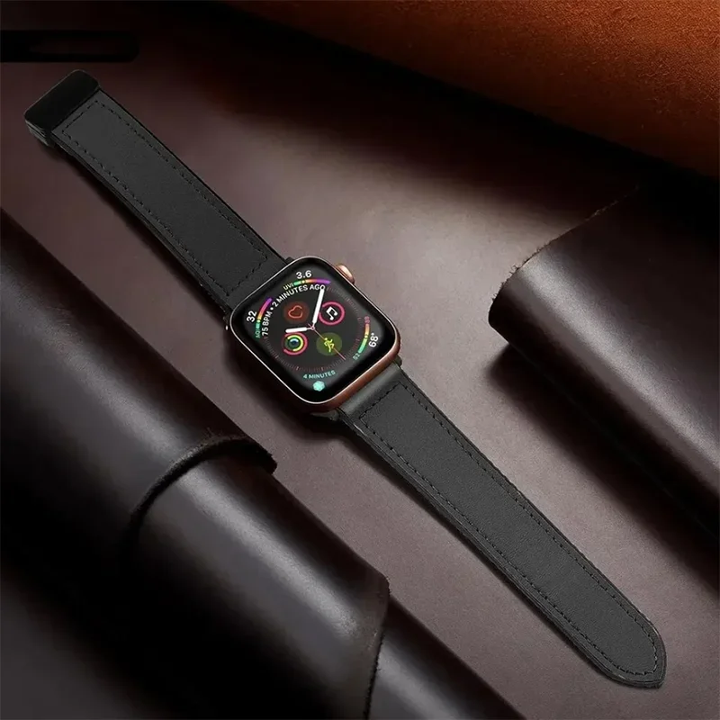 Lederarmband für Apple Watch Band 49 mm 44 45 42 mm 40 46 38 41 mm Magnetarmband Correa Herren IWatch Ultra Serie 10 9 8 7 SE 6 – Detail 2