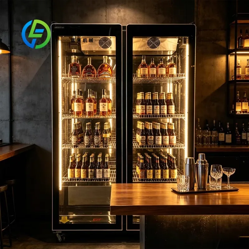 Freestanding Drink Display Fridge, Multi‑Layer Adjustable Shelf, Fast Cooling, Suitable For Fast‑Food Shop And Burger Restaurant