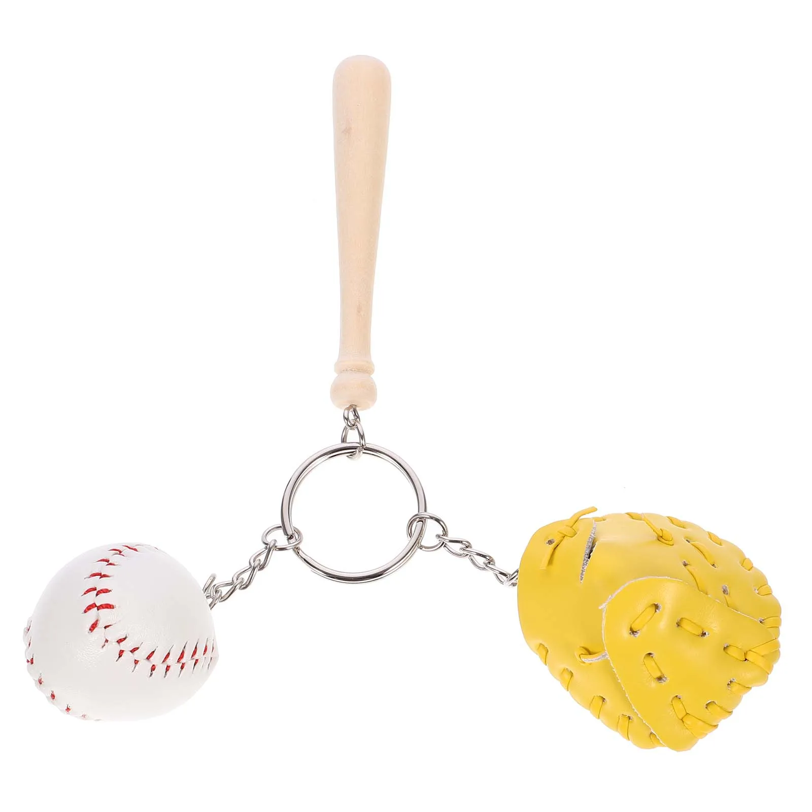

2 Pcs Baseball Gifts Keychain Softball Keychains Girls Triple Sports Yellow and Bat Items