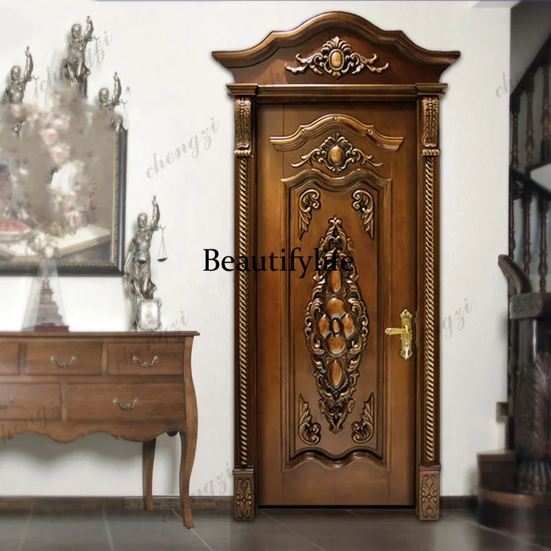Z183 Customization 2023 Factory Direct Selling Hot Villa Interior Exquisite Carved Sound Insulation Wooden Door Design