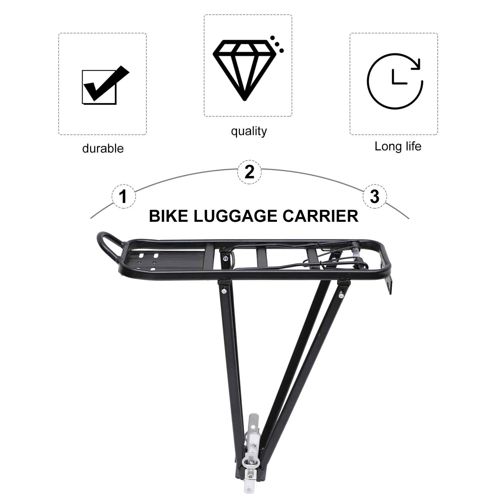 

Aluminum Alloy Luggage Rack Rear Bike Cargo Rack Cycling Seatpost Bag St Fits Most Bikes Except Rear Suspension Soft Tailed