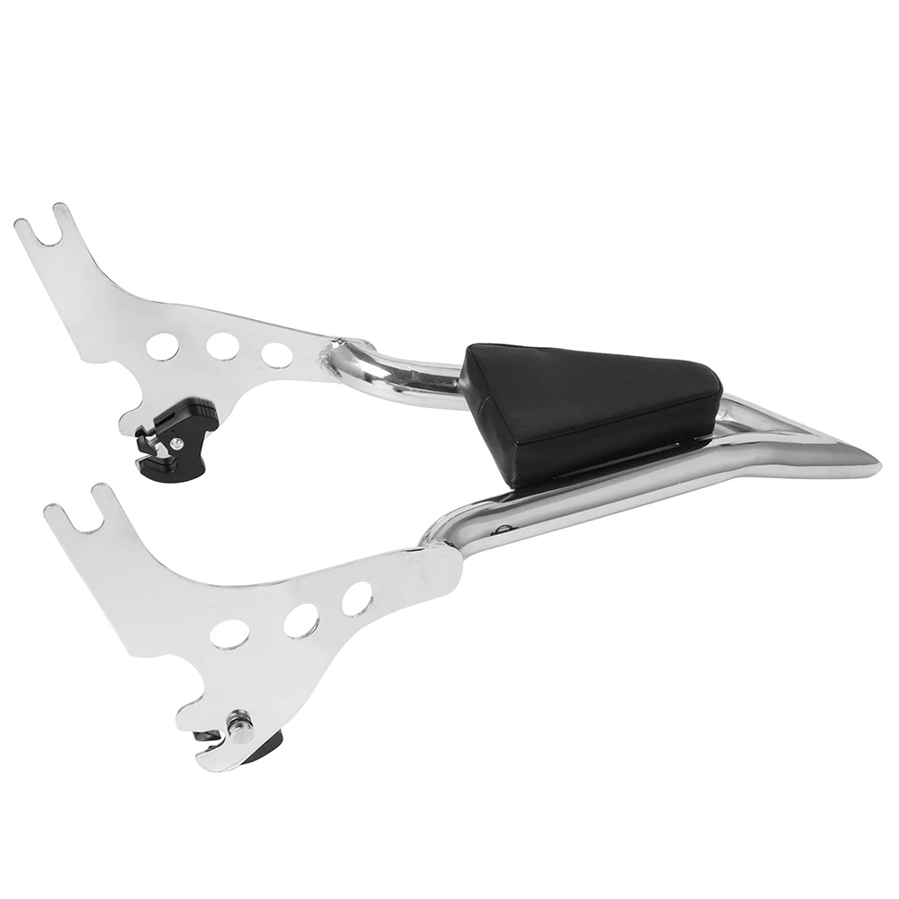 Motorcycle Rear Passenger Backrest Sissy Bar Rack Cushion Pad Detachable Chrome/ Black For Harley Sportster XL 1200 883 72 48
