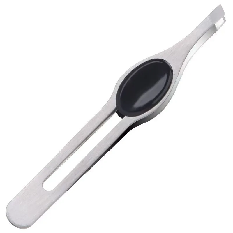 Professional Stainless Steel Slanted Eyebrow Tweezers for Fine Hair Removal Beauty Makeup Tool for Precision Brows Trimming
