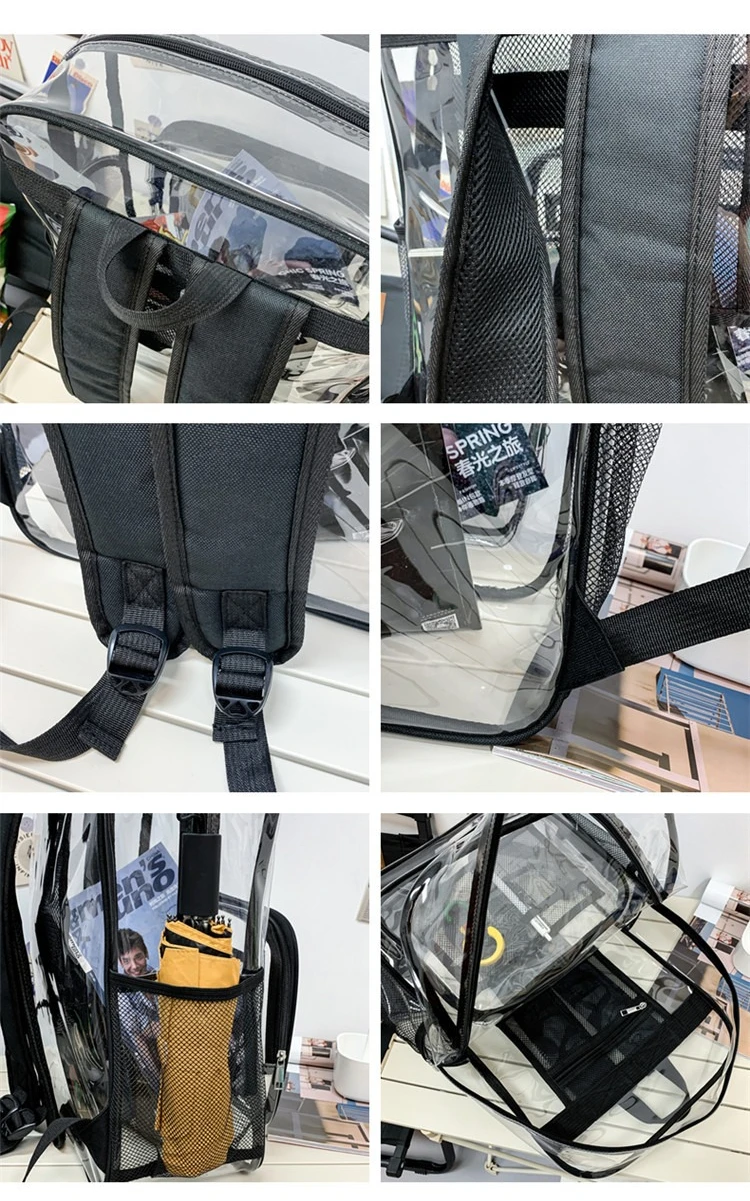 The New PVC Transparent Backpack Is Simple, Fashionable, Waterproof, A Multi-functional and Large-capacity Student Schoolbag