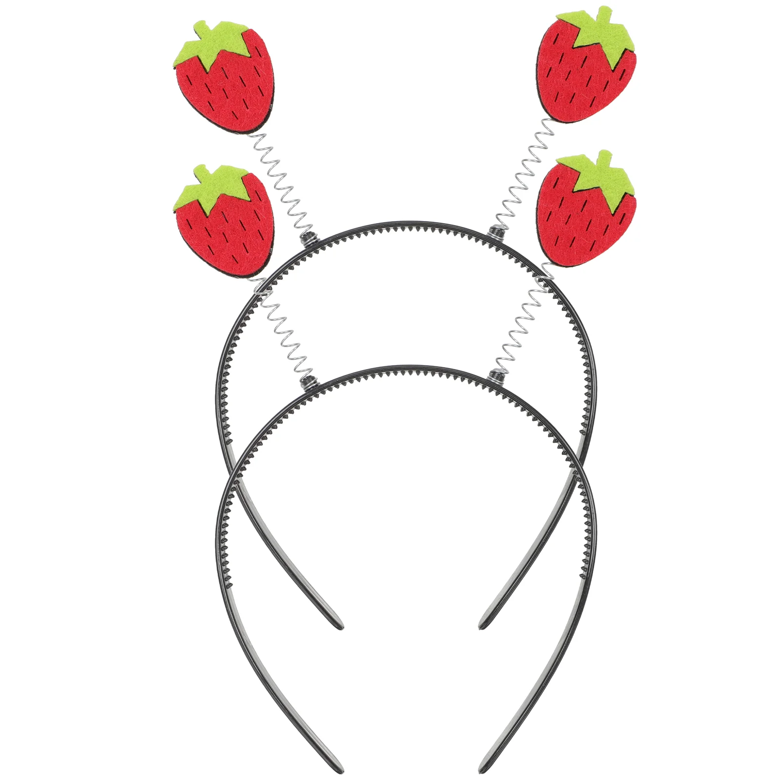 

2 Pcs Strawberry Hat Headband Kids Hairband Halloween Fruits Accessories Strawberries