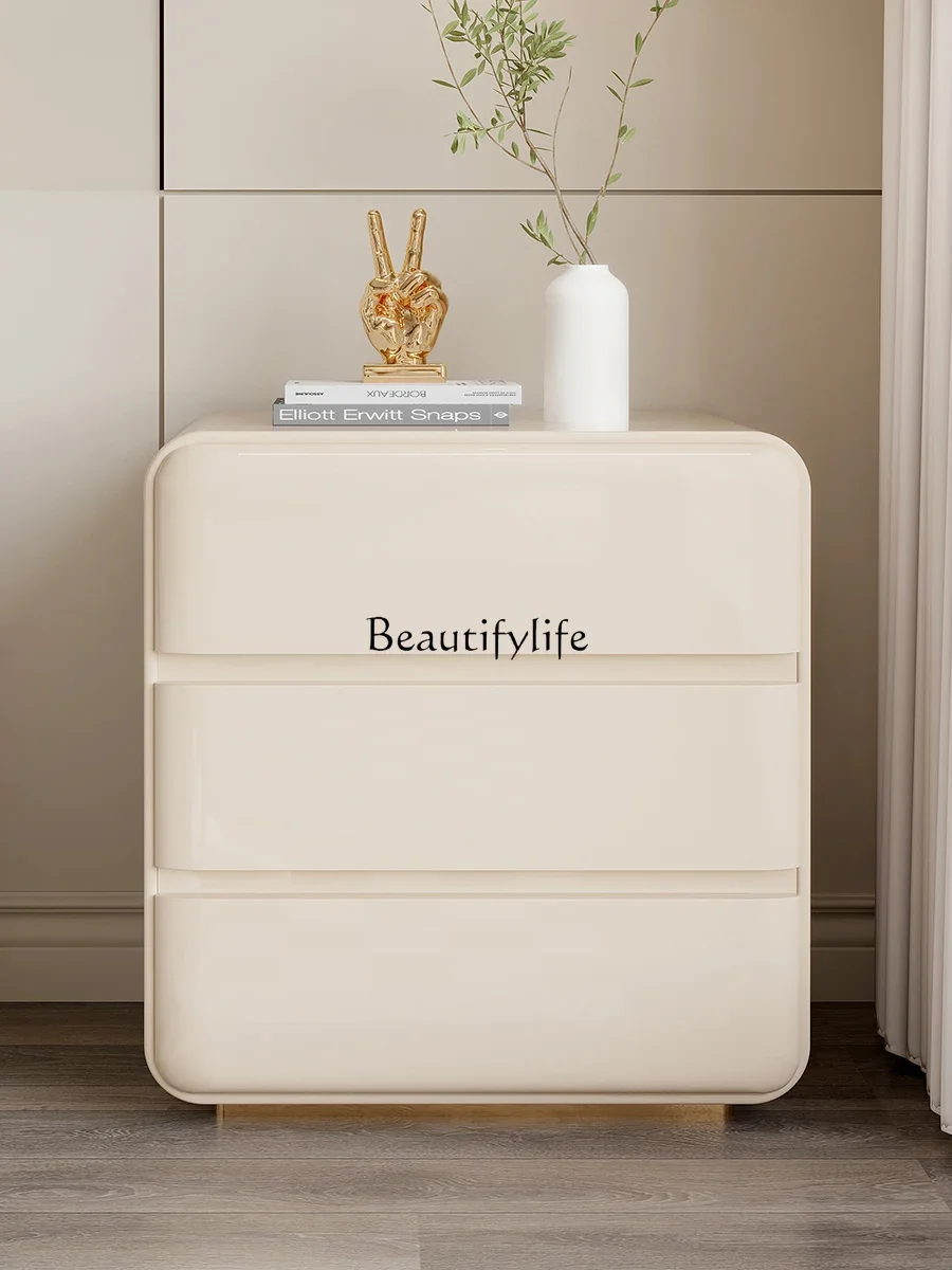 

XX39Italian Minimalist Minimalist Side Cabinet Storage Organizer Light Luxury Solid Wood Chest of Drawers