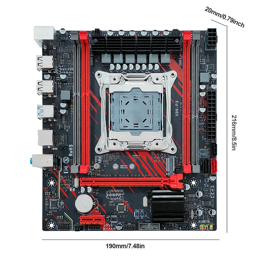 Carte mère d'ordinateur 1866MHz ensemble de carte mère DDR3 ECC serveur de bureau carte mère E5 2666 V3 LAG2011-V3 port M.2 NVcloser/SATA ATX