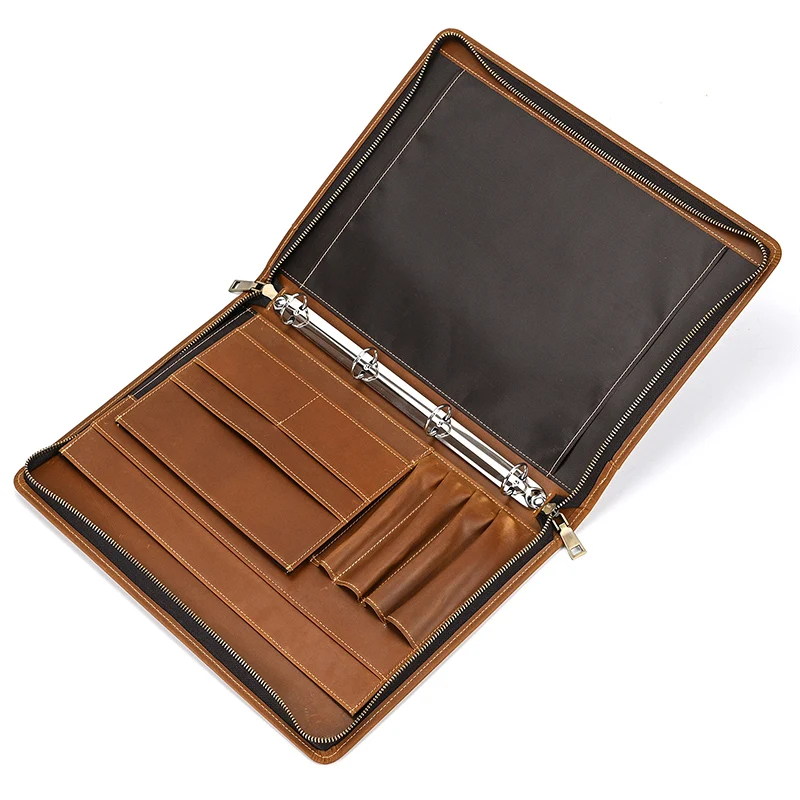 Luxury fashion clutch bag retro leather tablet bag business file multi-functional 11 inch IPAD cover crazy horse leather men