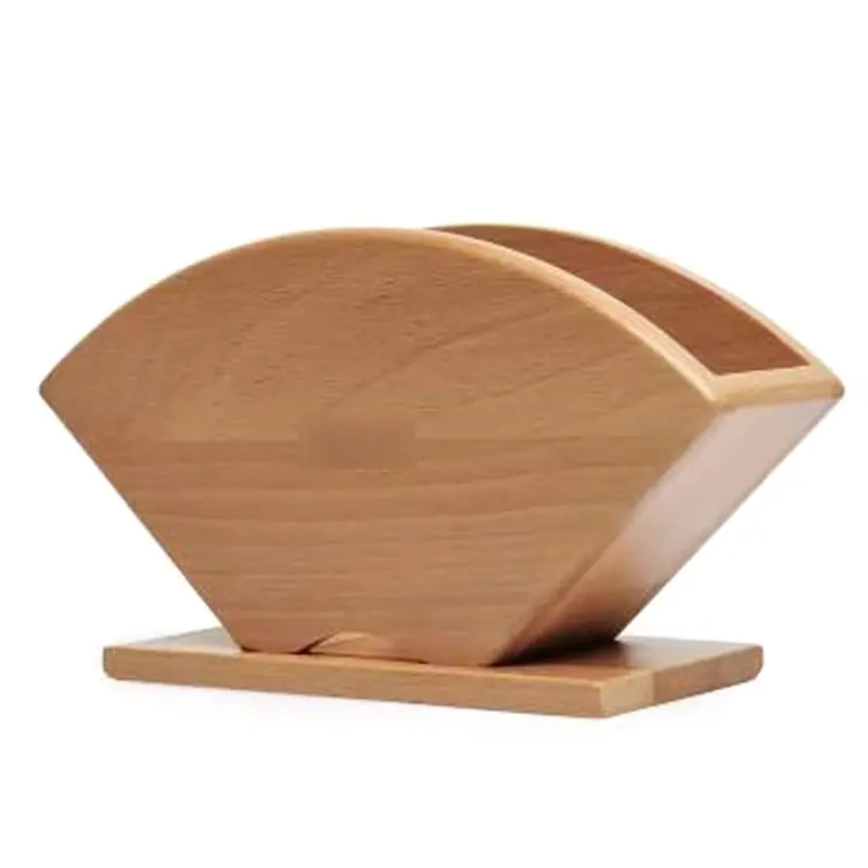 N04R Wooden Coffee Filter Paper Holder Storage Rack Container For Cone V 60 For Cone Coffee Filters