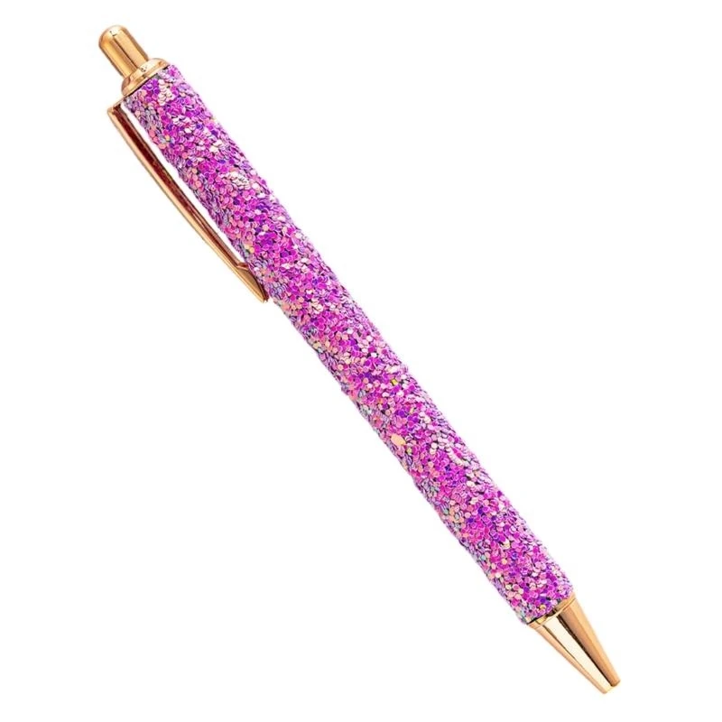 

Fancy Pen for Women Girl Sparkly Colorful Ballpoint Pen Sequins Journaling Pen Metal Retractable Pen 1.0mm Sequins Pen M76A
