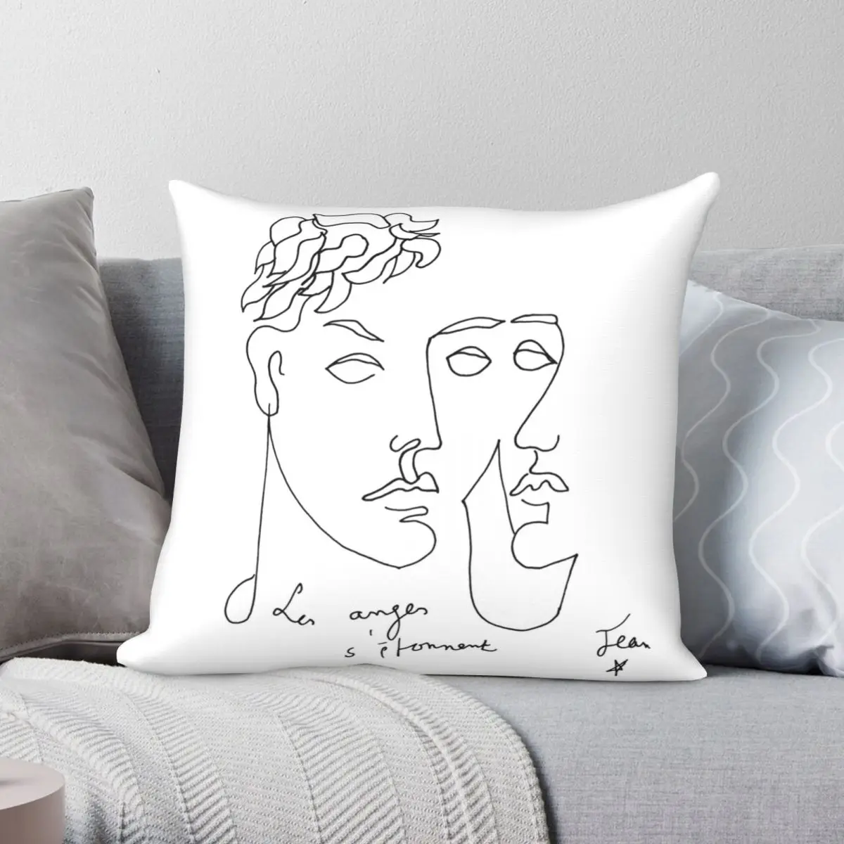 

Original Drawing By Jean Cocteau Pillowcase Polyester Linen Velvet Creative Zip Decor Throw Pillow Case Bed Cushion Cover