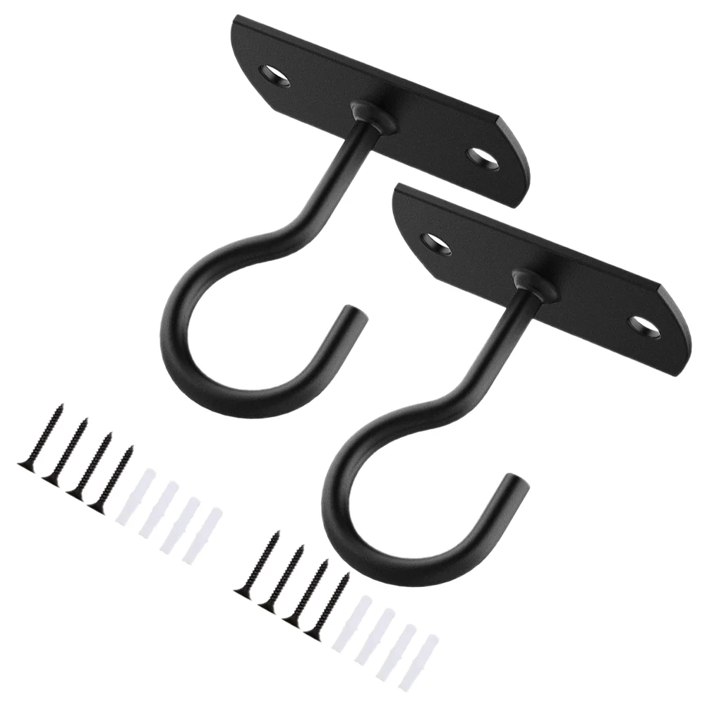 

2 Sets Wall Hook Ceiling Hooks Heavy Duty Iron up Planter Outdoor Bracket Hanging Garden Flower Basket