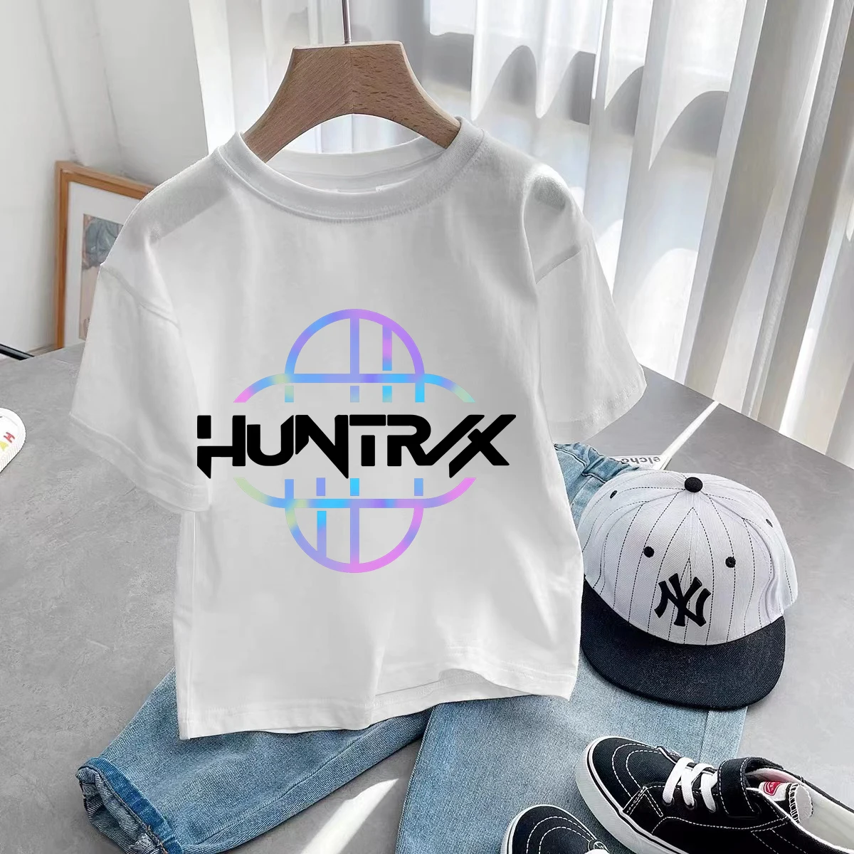 

Cute Cartoon Kpop Demon Hunters Saja Boys T-shirts for Girls Boys Summer Short Sleeve Crew Neck Casual Tops Children Clothing