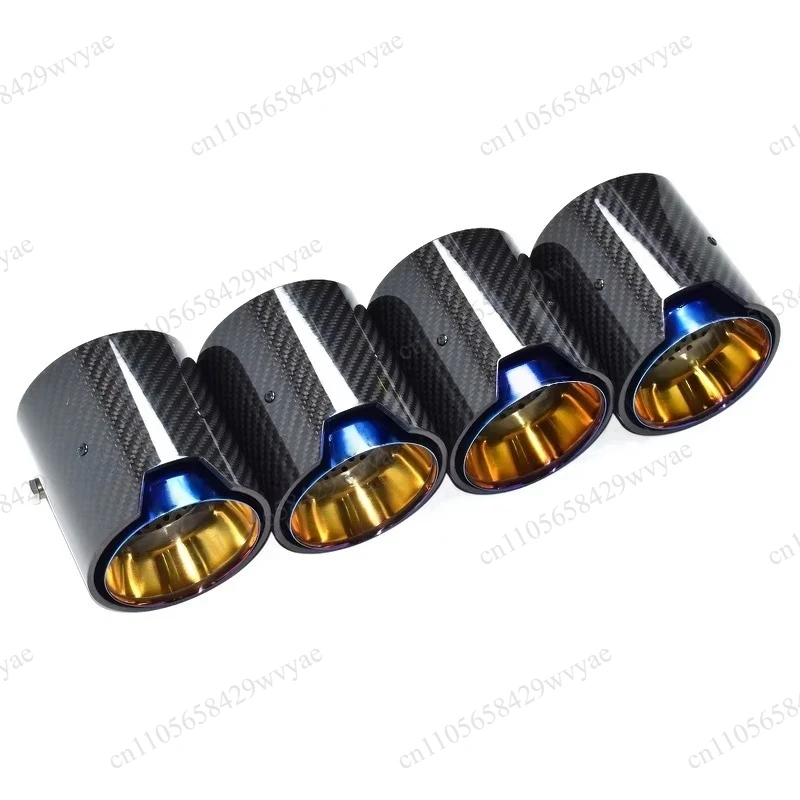 Hot Selling Tailpipe Upgrade Kit 4 PCS Carbon Fiber Blue Dedicated Stainless Steel Muffler Exhaust for M2 F87 M3 F80 M4 F82 F83