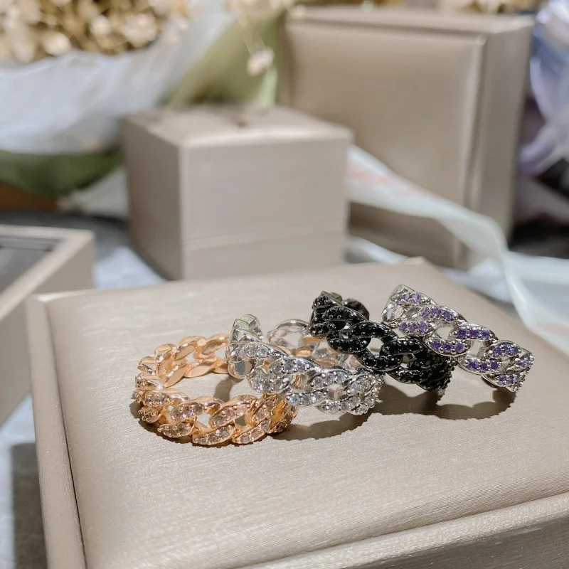 

MDLFES Moiss1nite стильное темно-черное кольцо премиум-класса, легкое роскошное нишевое кольцо для пары, позолоченное с обсидианом