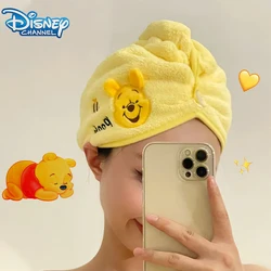 Disney Winnie The Pooh Coral Fleece Dry Hair Cap Cartoon Cute Quick Drying Absorb Water Child Shower Cap Towel Party Gift