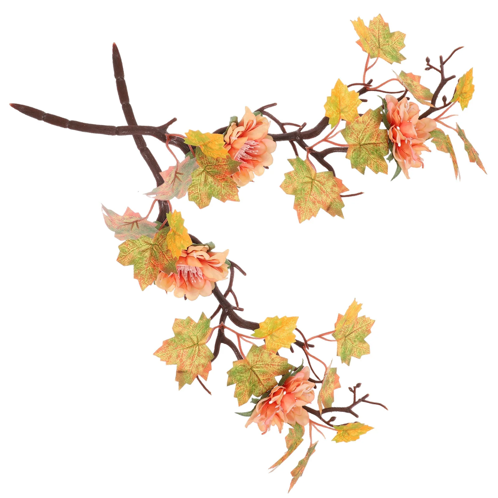 

2Pcs Exquisite Craftsmanship Maple Leaves Branches Autumn Faux Leaf Home Party Decoration Reusable Artificial Maple Leaf Stem