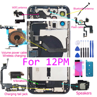 Full Back Housing with Flex for iPhone 12PM 12 pro MAX 12p mini 12mn with Charging Port Power Volume High Quality Cable