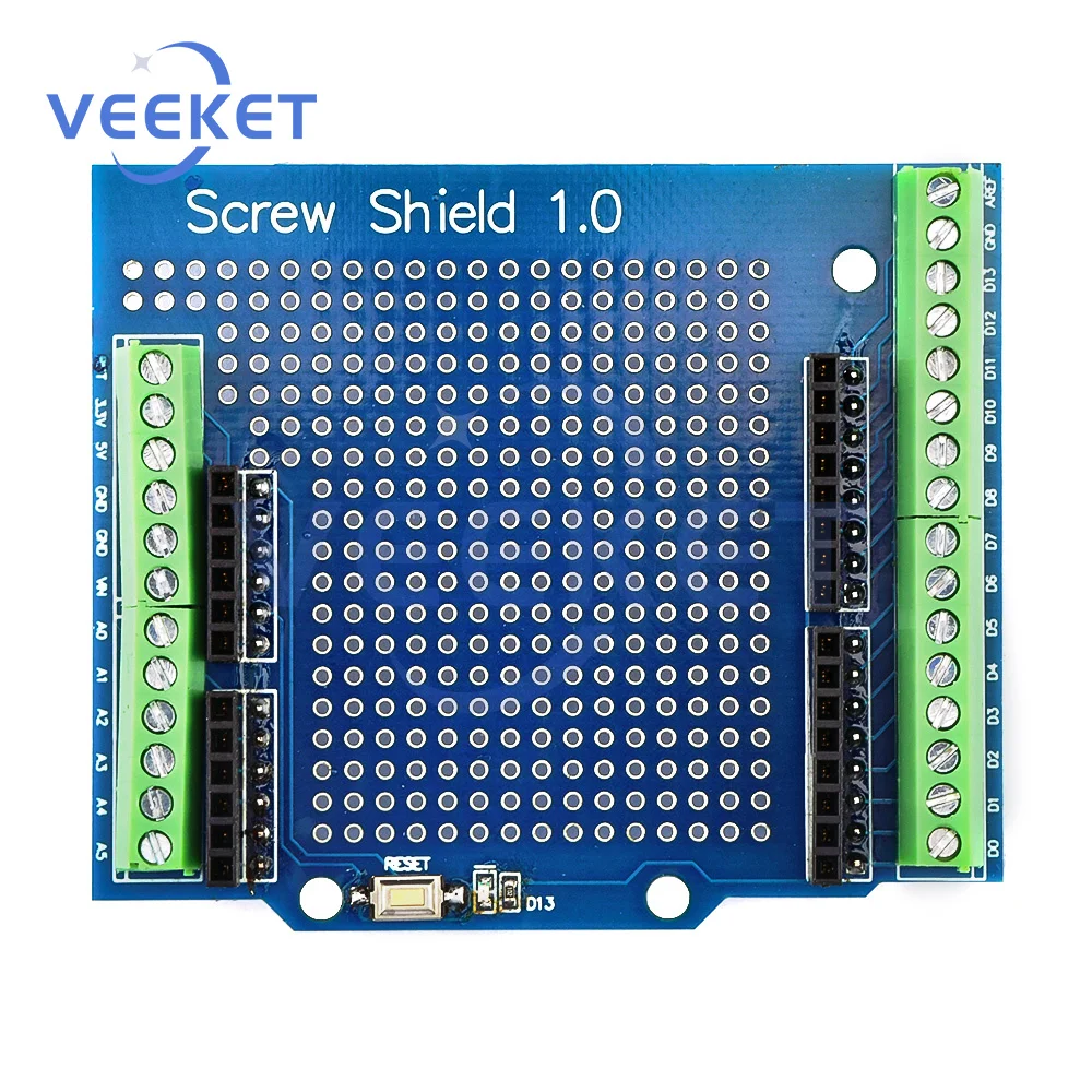 Diymore Standard Proto Screw Shield Assembled Prototype Terminal Expansion Board for Arduino Opening Source Reset Button D13 LED