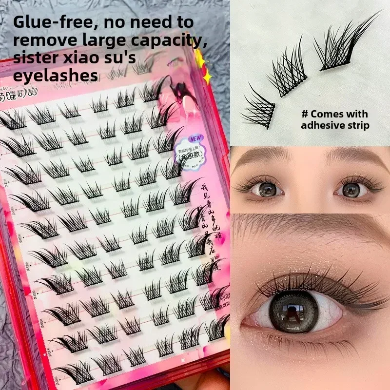 

Mengjie False Eyelashes Natural Look Fake Eyelashes Large Capacity Lashes Free Self-Adhesive Dense Single Cluster False Lashes