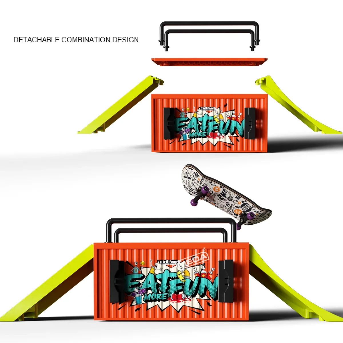 Tastiera foglia d'acero con cuscinetti giocattolo tecnologia professionale skateboard da dito con portachiavi parco rampa luogo mini giocattoli regalo